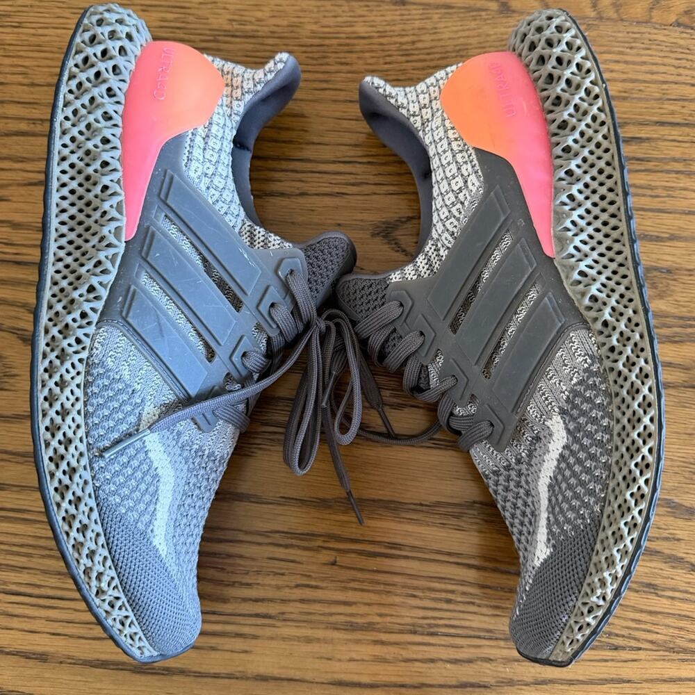 Adidas Ultra 4D 5.0 Running Shoes Sneaker Gray Pink Five Men's Size 9